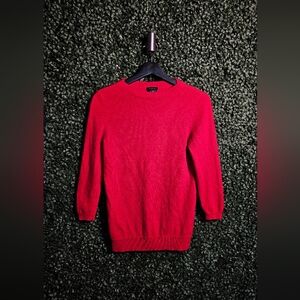 Pure Cashmere Red Crew Neck Sweater- Talbots